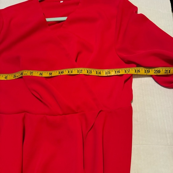 Long sleeve v neck flowy mini dress size large - Picture 5 of 5